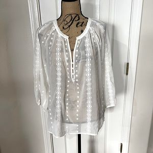 Old Navy peasant-boho top, off white, medium